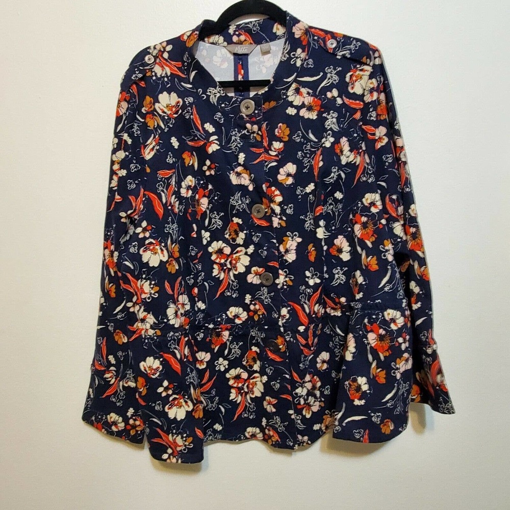 Motto Peplum Women Floral Jacket Suede feel 2X